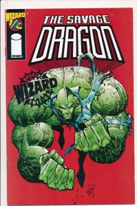 THE SAVAGE DRAGON #1/2 Image/Wizard Silver Wizard Stamp (1993) ~ VF/VF- (PF264)