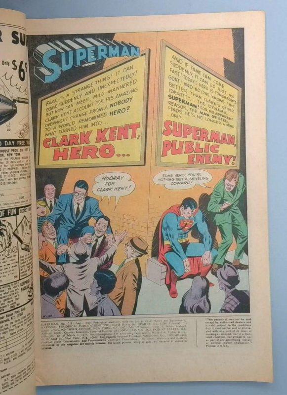 Superman #219 FN- DC 1969