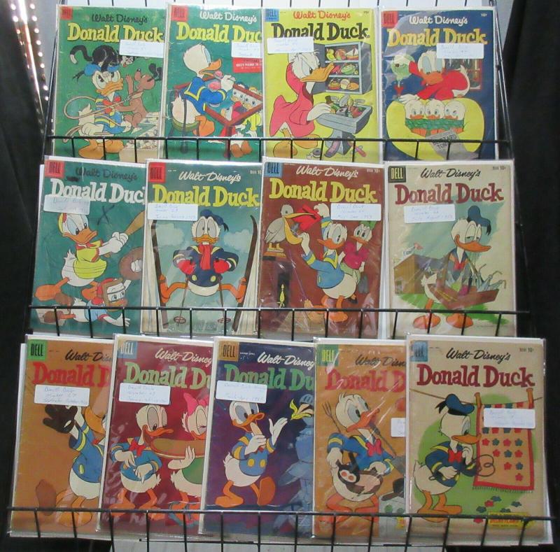 Donald Duck (Dell 1954-60) Lot of 13Diff from #37-74 Silver Age Duck Tales