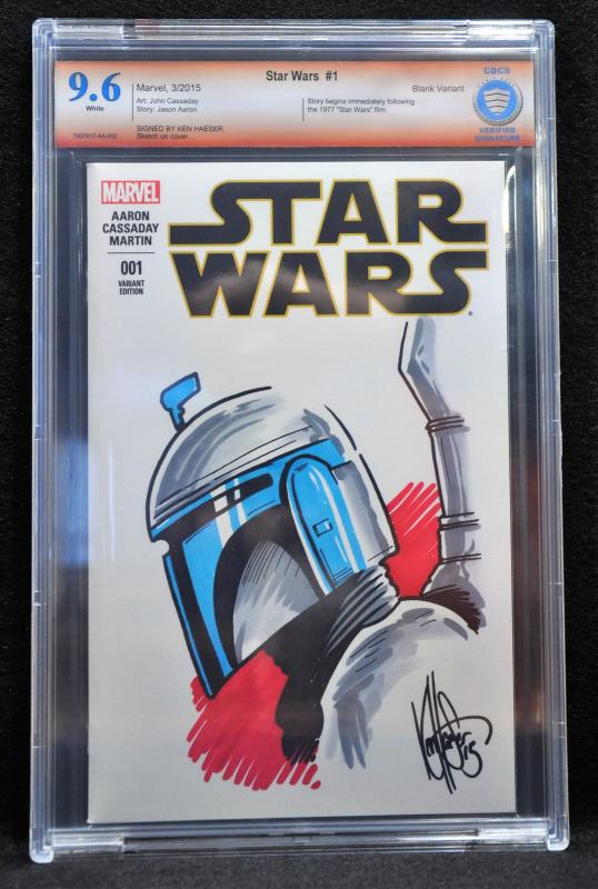 Star Wars #1 (Marvel, 2015) CBCS Sketch Cover 9.6