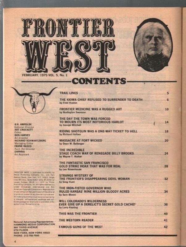 Frontier West 2/1975-Dell-frontier medicine-Devil Women-Fort Wicked-G/VG