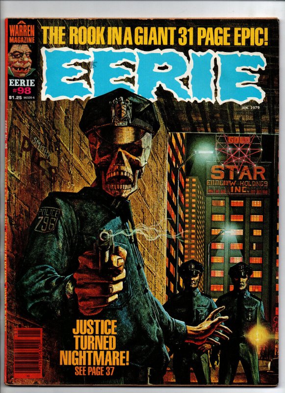 Skeleton　Eerie　#98　Comic　FN　Books　Police　Warren　Magazine　cover　Horror　1979　Warren　Bronze　Age,　HipComic