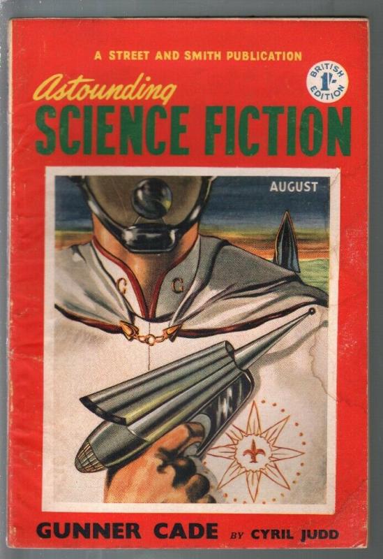 Astounding Science Fiction British Edition 8/1952-sci-fi pulp fiction-VG