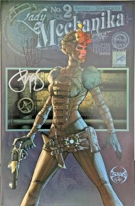 LADY MECHANIKA #2 SET OF TWO COVERS SDCC VARIANT & MAIN COVER SIGNED W/COA NM 