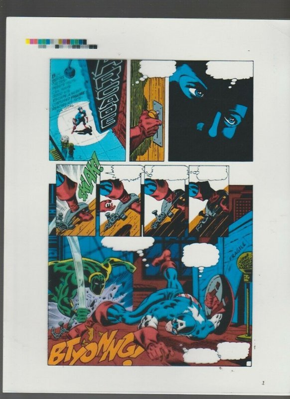CAPTAIN AMERICA 8.5x11 Color Stat VF+ 8.5 vs Baddie / Fisherman Collection