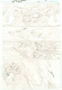 Teen Titans #40 pgs.12 & 13 - Wonder Girl Plane Rescue - 2006 art by Tony Daniel