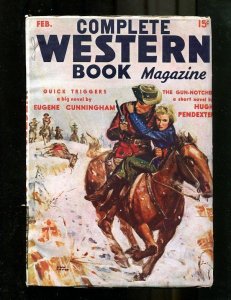 COMPLETE WESTERN PULP-FEB-1936-HORSE CHASE COVER-GUNFIG VF