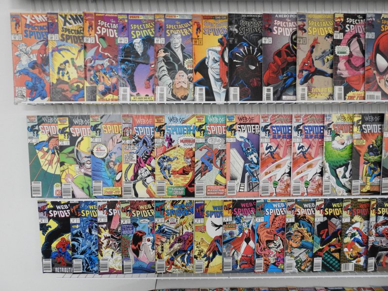 Huge Lot 200+ Comics W/ Web of Spider-Man, Spectacular Spider-Man, +More Avg FN-