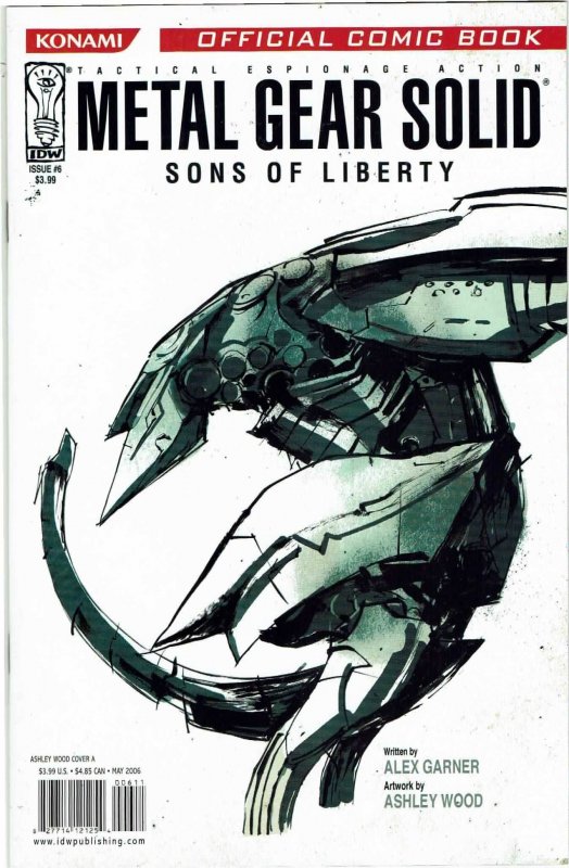Metal Gear Solid: Sons Of Liberty #6 IDW Ashley Wood Variant Cover