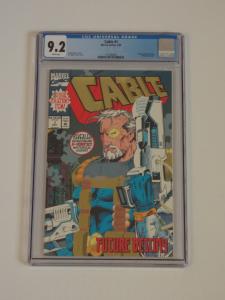 Cable #1, CGC 9.2; Gold foil, wrap-around cover!! Cable origin! Weapon X app.!!