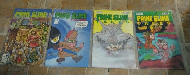 PRIME SLIME TALES # 1 2 3 4  1986 MIRAGE STUDIOS  EASTMAN TMNT anthropomorphic 