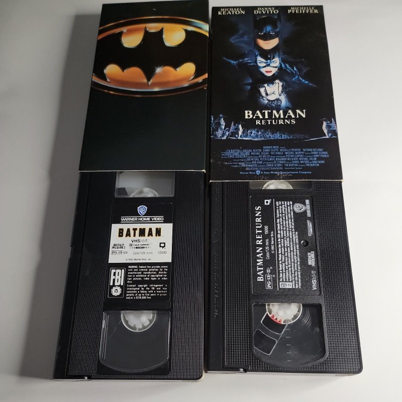 Batman and Batman Return Bundle on VHS Tape Michael Keaton Nicholson Devito  | Comic Books - Modern Age, Batman / HipComic