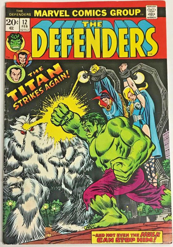 DEFENDERS#12 VG 1974 MARVEL BRONZE AGE COMICS