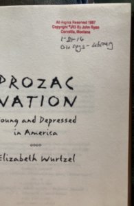 Prozac nation, WURTZEL, 1994, 317p