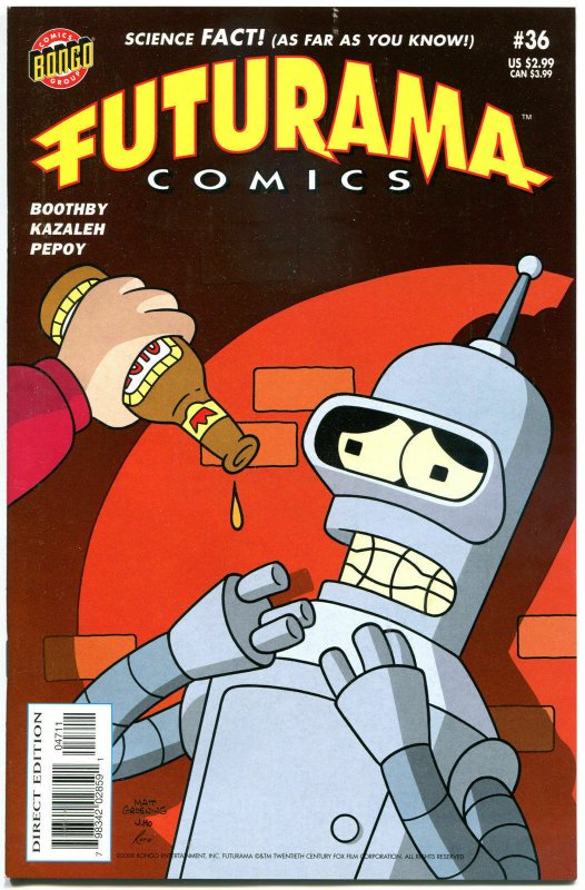 FUTURAMA #36, NM-, Bongo, Fry, Bender, Leela, 2000, Prof Farnsworth, Zoidberg