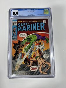 SUB-MARINER 34 CGC 8.0 WHITE PAGES MARVEL 1971 