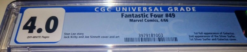 FF 49 CGC 4.0 unpressed