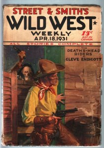 WILD WEST WEEKLY-4/18/1931-PULP-DEATH'S HEAD RIDERS! VG