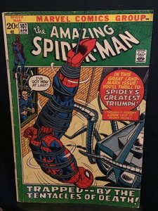 The Amazing Spider-Man #107 (1972) mid high-grade Spidey Slayer key! FN/VF
