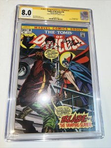 Tomb Of Dracula (1973) # 10 (CGC 8.0 WP) Signed Sketch Roy Thomas •1st App Blade