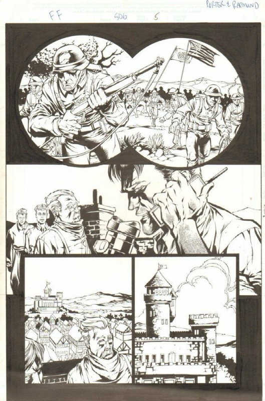 Fantastic Four #506 (77) p.5 - Invading Latveria - 2004 art by Howard Porter