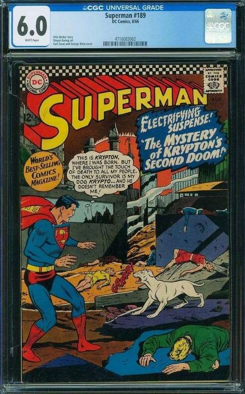 Superman #189 (August 1966) CGC 6.0