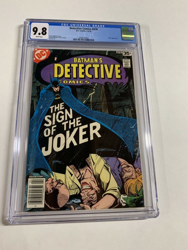 Detective Comics 476 Cgc 9.8 White Pages Joker Dc Comics