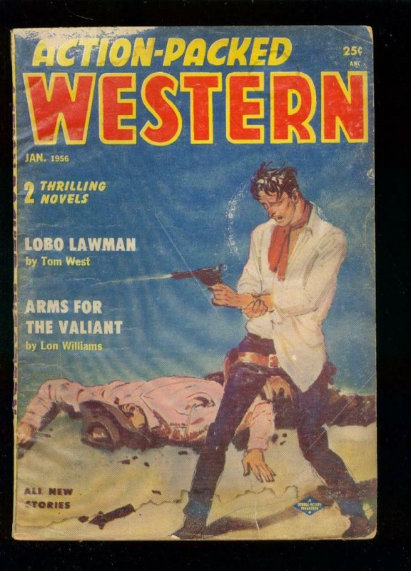 ACTION-PACKED WEST PULP-JAN 1956-BUTCH CASSIDY-SUNDANCE VG