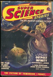 Super Science Stories 1/1950-Popular-Canadian-L Ron Hubbard-Murray Leinster-VG