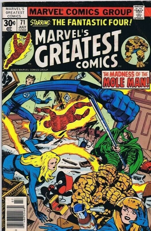 Marvel's Greatest Comics #71 VINTAGE 1977 Marvel Fantastic Four Mole Man 