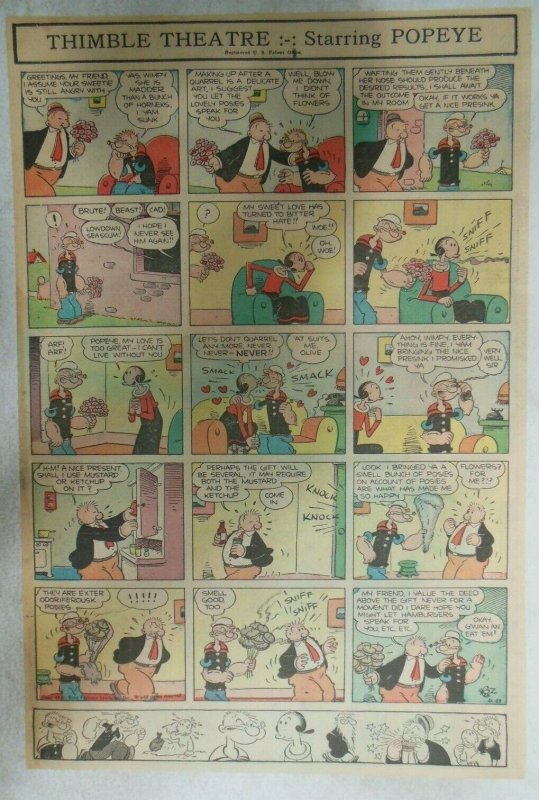 (37) Thimble Theatre (Popeye) by Bill Zaboley from 1941 Size: 11 x 15 inches