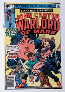 John Carter, Warlord of Mars #5 (Oct 1977, Marvel) 5.0 VG/FN
