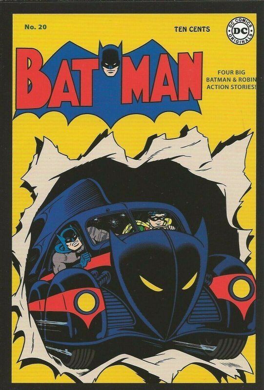 Batman #20 1943 4x5 Cover Postcard 2010 DC Comics Robin Batmobile