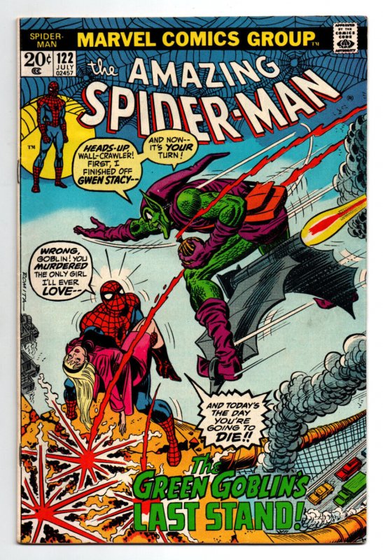 Amazing Spider-Man #122 - Death of Green Goblin -Gwen Stacy - KEY - 1973 - (-VF)