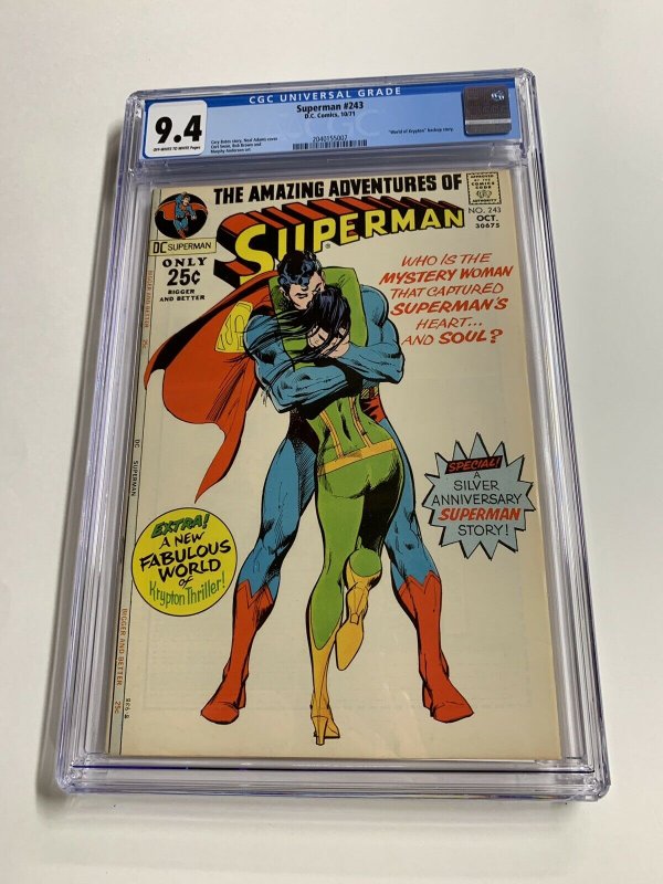 Superman 243 Cgc 9.4 Ow/w Pages Dc Bronze Age