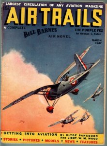 AIR TRAILS PULP 3/1937-AVIATION ART FRANK TINSEY-STREET AND SMITH VG