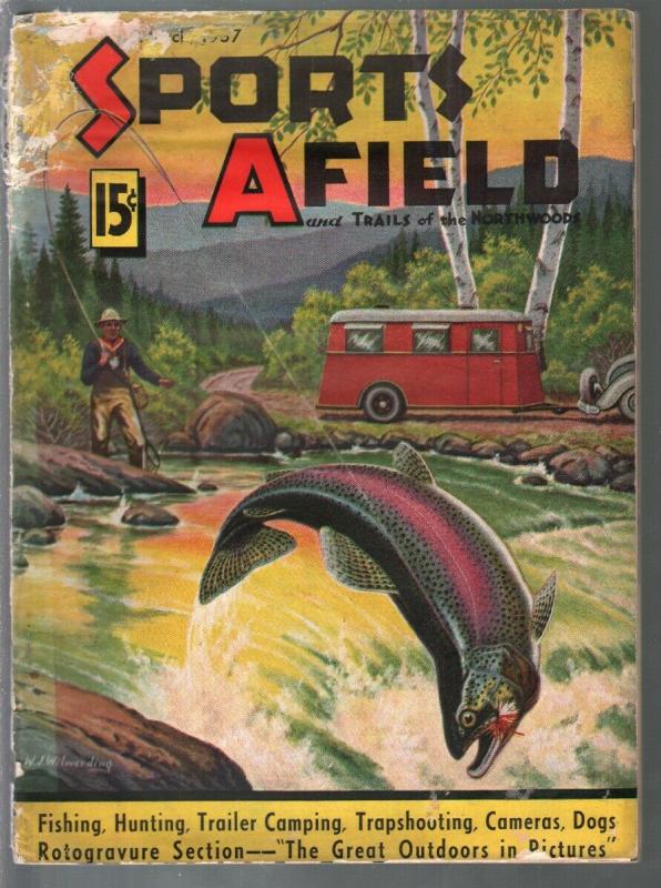 Sports Afield 3/1937-wilwerding cover-hunting & fishing-pix-ads-FR/G