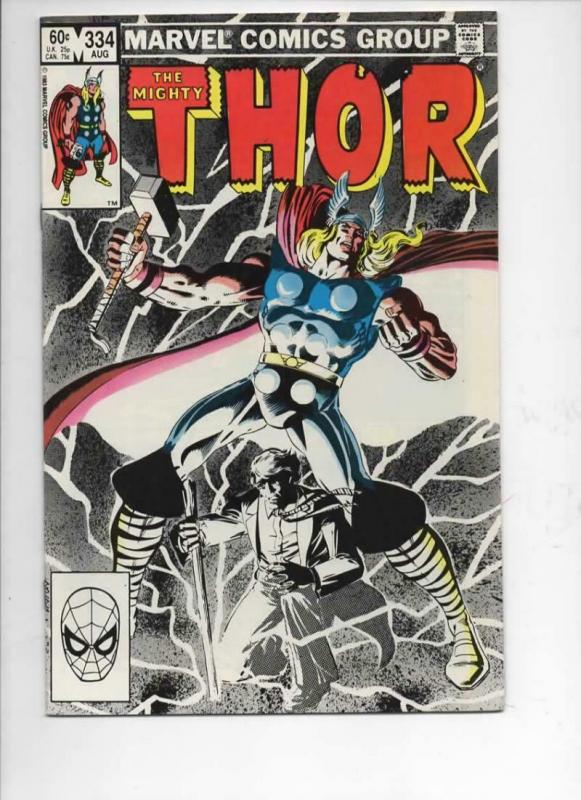 THOR #334 VF/NM God of Thunder RuneQuest 1966 1983, more Thor in store, Marvel
