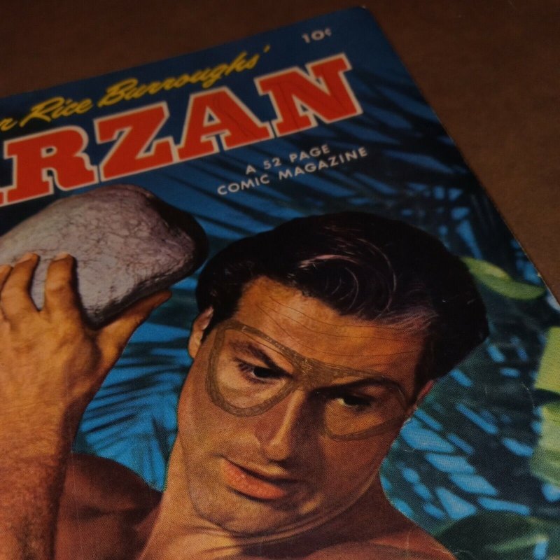 TARZAN #41 lex barker photo cover 1953 GOLDEN AGE DELL COMICS 52 PAGES jungle