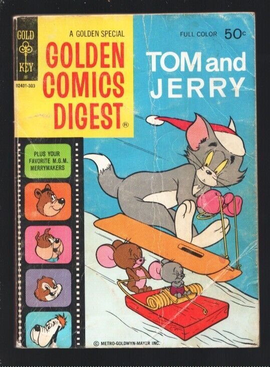 Golden Comics Digest #28 1973- Tom & Jerry-Spine & Tyke-Prof. Putter robot st...