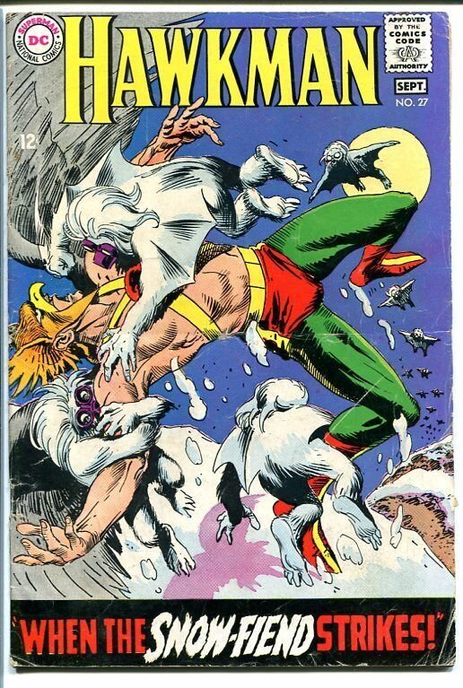 HAWKMAN #27 1968-SNOW FIEND-DC COMICS-12 cent G