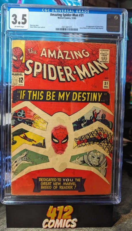 The Amazing Spider-Man, Vol. 1 #31 CGC 3.5 OW - 1965