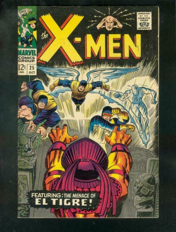 X-MEN #25 1966-MARVEL COMICS-EL TIGRE-ROY THOMAS STORY! vg-