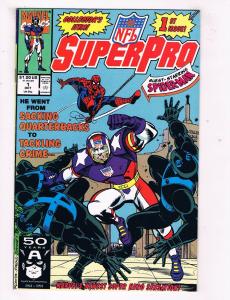 NFL Superpro #1 FN/VF Marvel Comics Comic Book Spider-Man Oct 1991 DE40 AD14