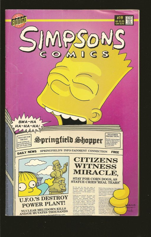 Bongo Simpsons Comics #19 & Rowell #1 (1996) SALVAGED>PLEASE READ NOTE<