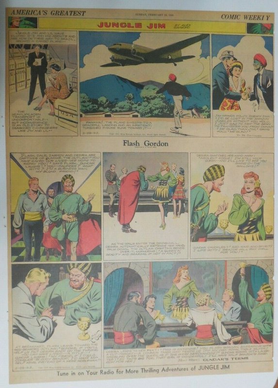 Flash Gordon Sunday by Alex Raymond from 2/28/1943 Large Full Page Size !