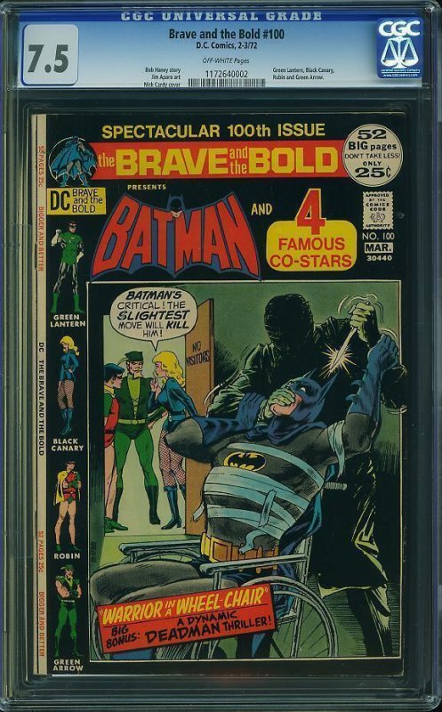 Brave and the Bold #100 (1972) CGC 7.5 VF-