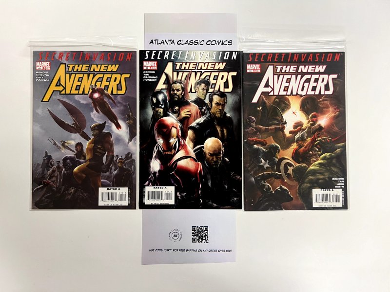 3 The New Avengers Marvel Comic Books # 43 44 45 Defenders Hulk Thor 37 JS19