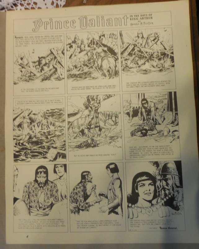 Prince Valiant by Hal Foster Syndicate Proof 9/1/1940  Size 16 x 20 inches