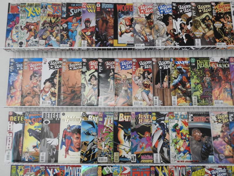 Huge Lot of 180+ Comics W/ Wonder Woman, Wolverine, Superman Avg. VF- Condition!